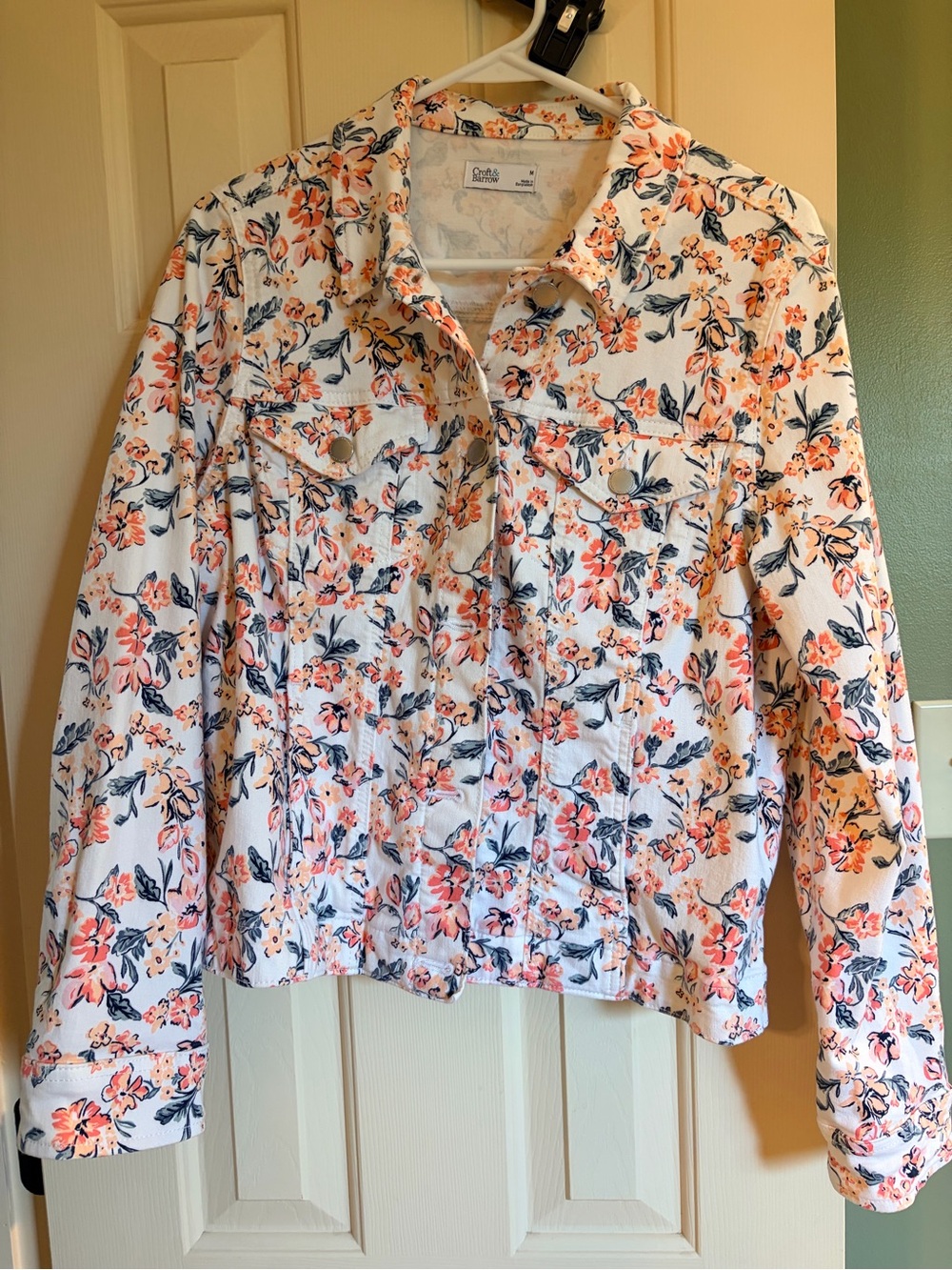 Floral Denim Stretch Jacket